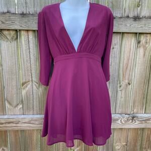 Tobi maroon Take It Slow Skater mini Dress